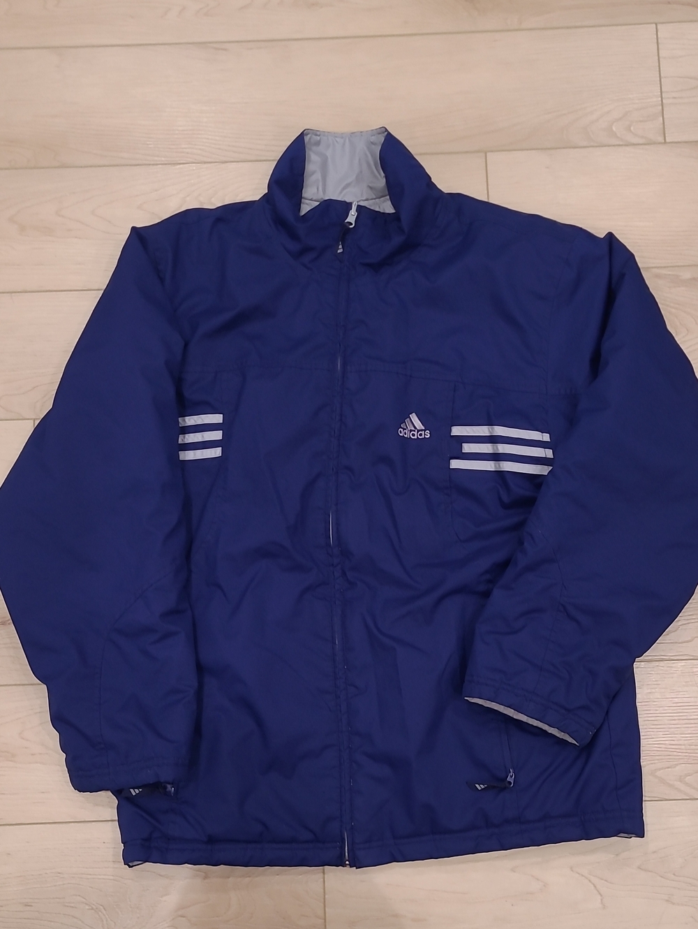 90's Adidas Reversible Windbreaker Jacket Navy Blue And Great On The Reverse